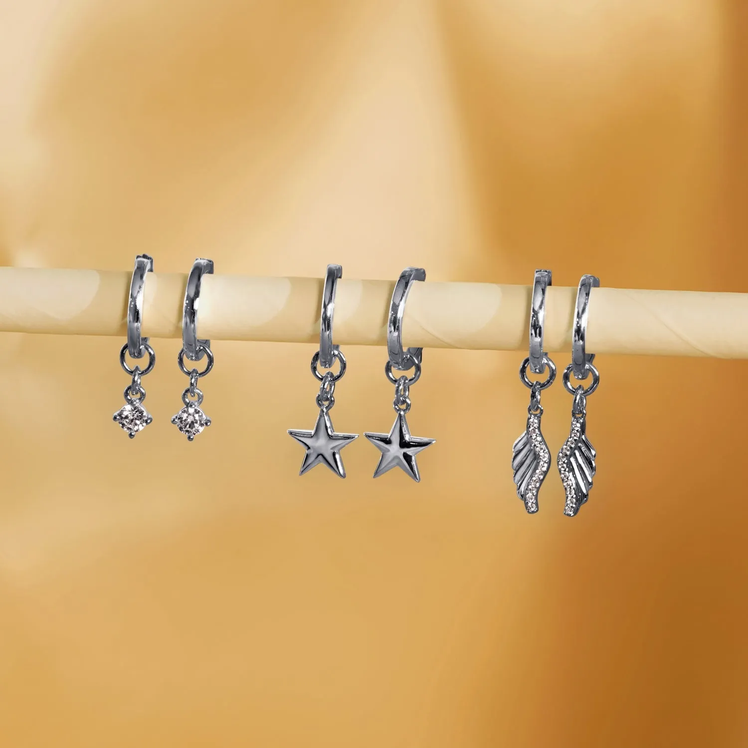 Dangle Huggie Hoop Earrings
