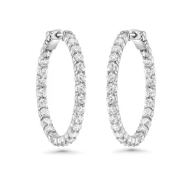 Diamond Inside-Out 1.00'' Hoop Earrings (4.00 ct.) 2.8 mm in 14K Gold