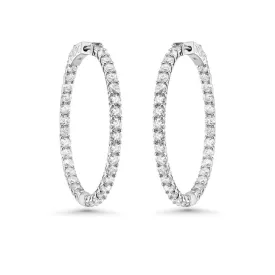Diamond Inside-Out 1.25'' Hoop Earrings (4.50 ct.) 2.60 mm in 14K Gold