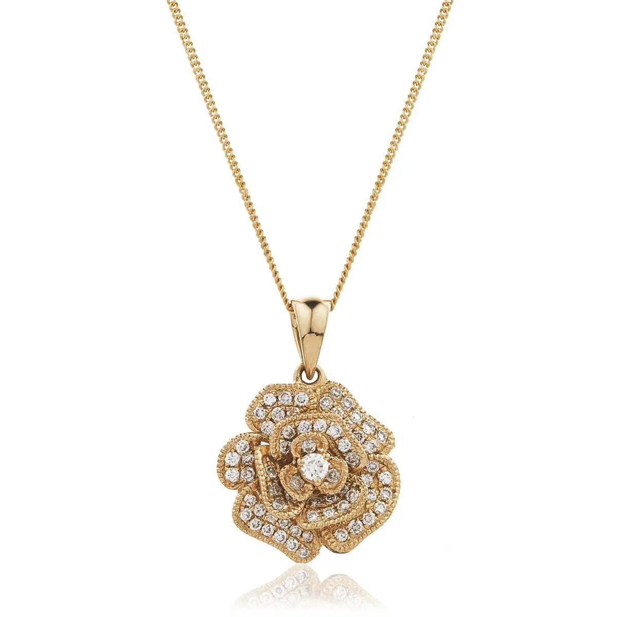 Diamond Rose Pendant