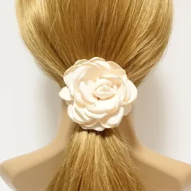 Discolored Petal Wild Rose Flower Hair Elastic Ponytail Holder Women Hair Accessory
