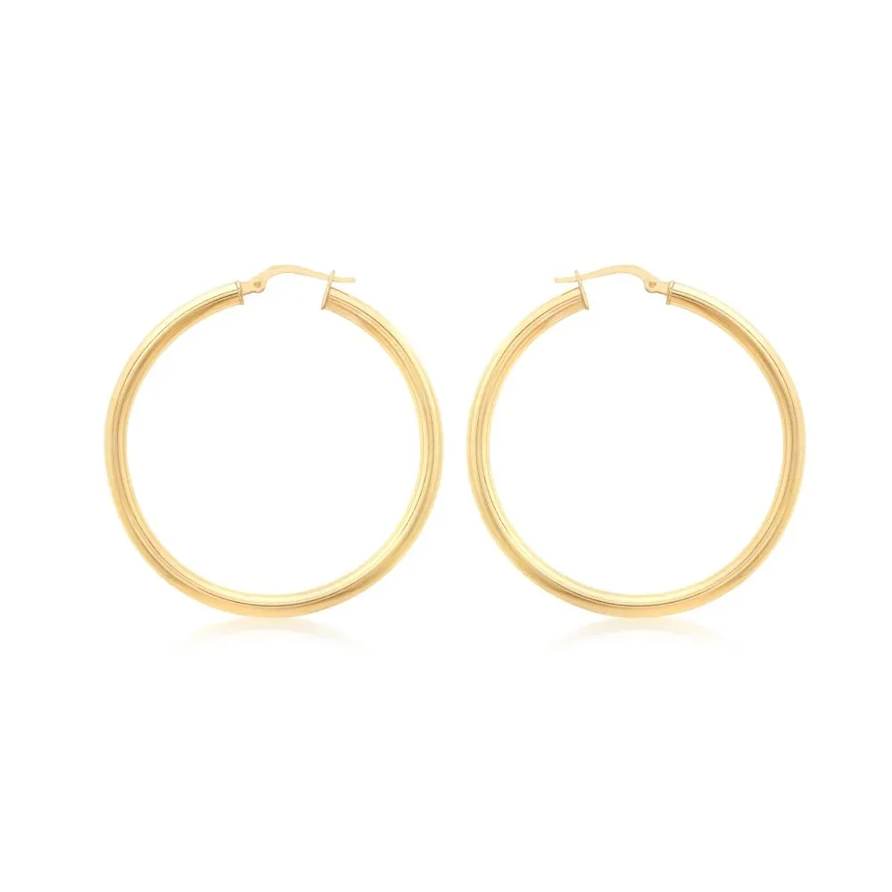 Duo Solid 9ct Yellow Gold Classic Hoops (20.40mm)