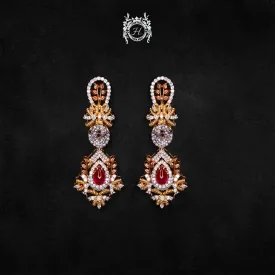 Earrings in Chetum and Zircons