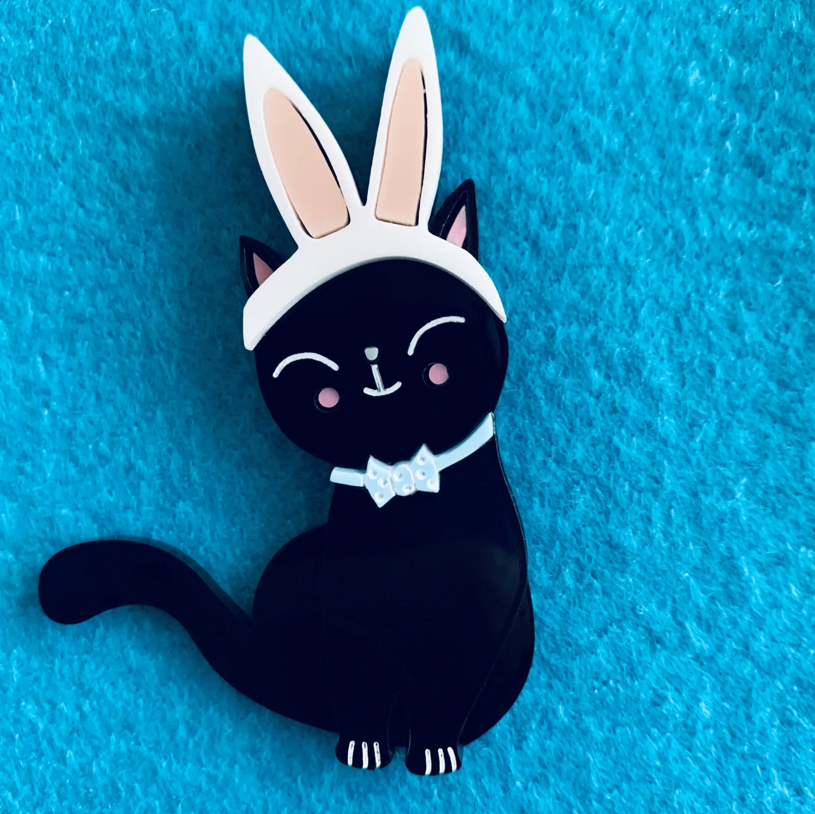 Easter Black Kitty - Brooch