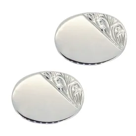 Engraved Silver Cuff Links