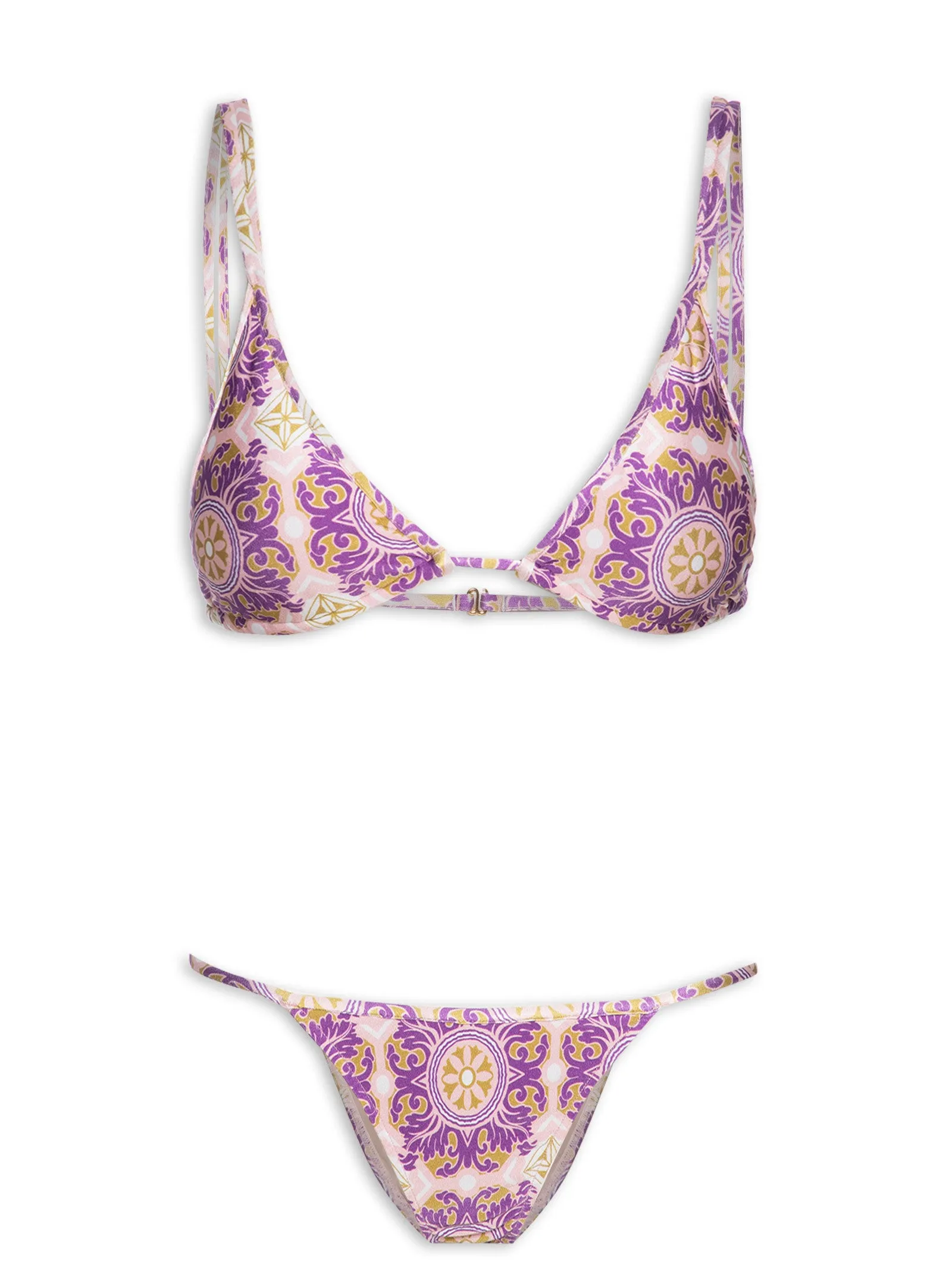 Exotic Coral Triangle Bikini With Ties
