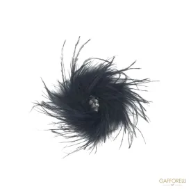 Feather Brooch with Central Swarovski, 10 Cm - Art. 1083
