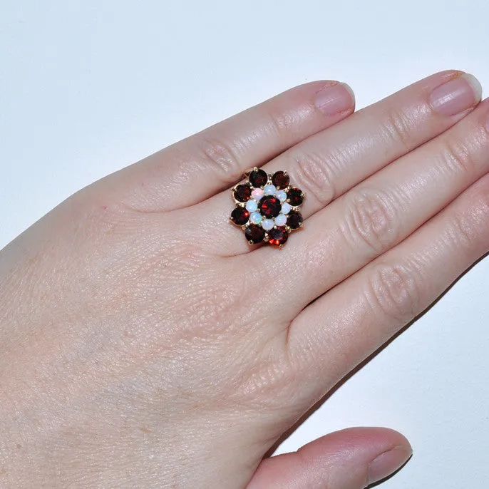 Garnet & Opal Dress Ring