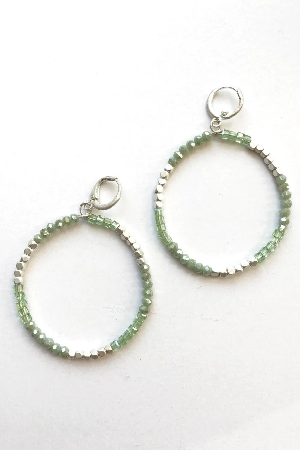 Glass Beaded Hoop Earrings