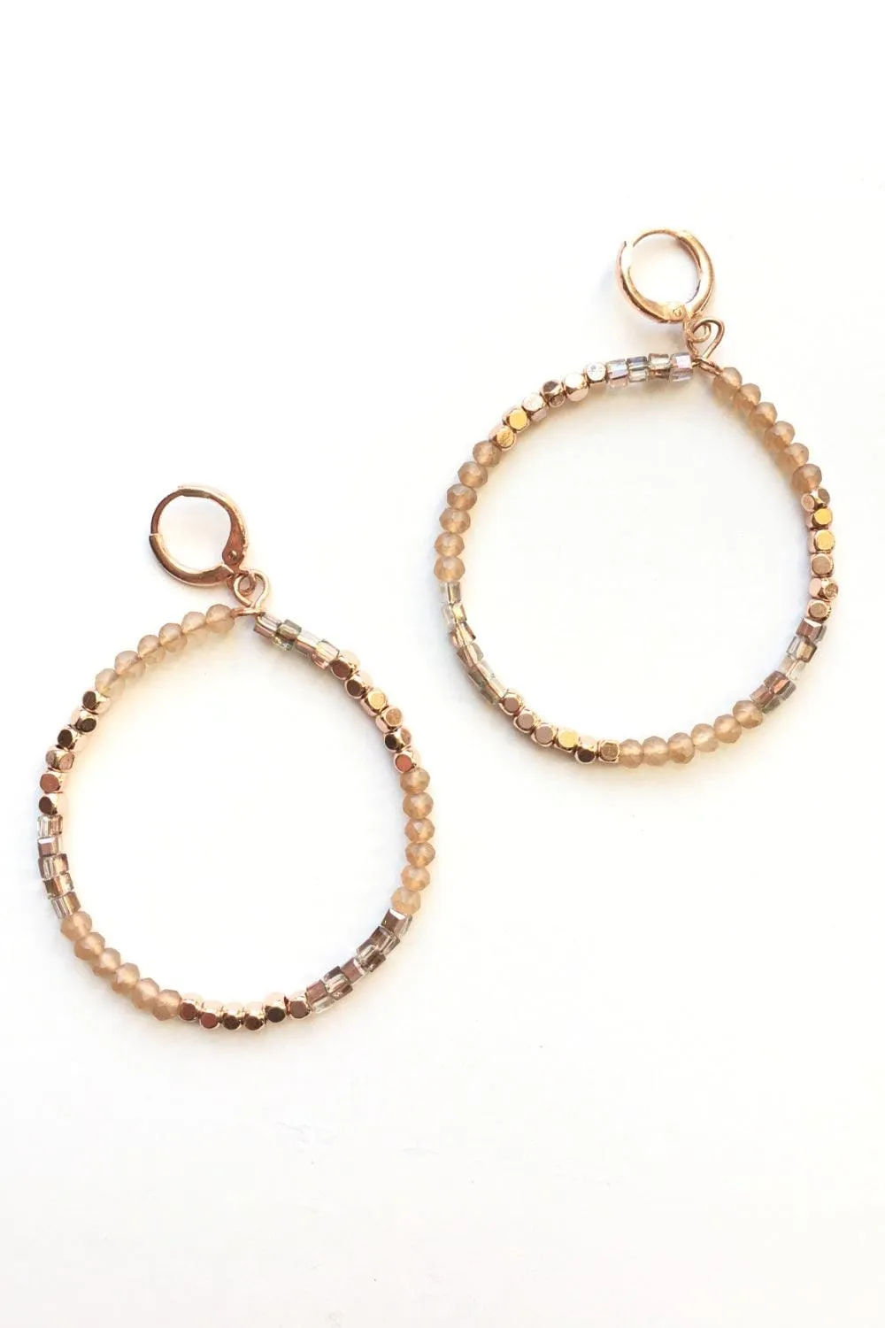 Glass Beaded Hoop Earrings