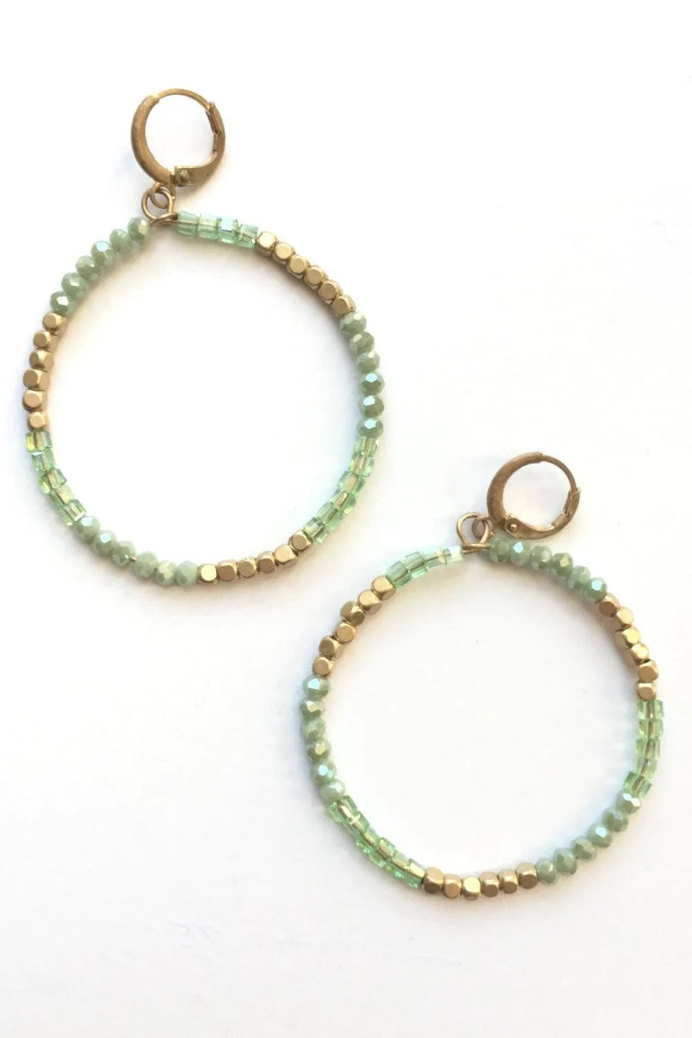 Glass Beaded Hoop Earrings