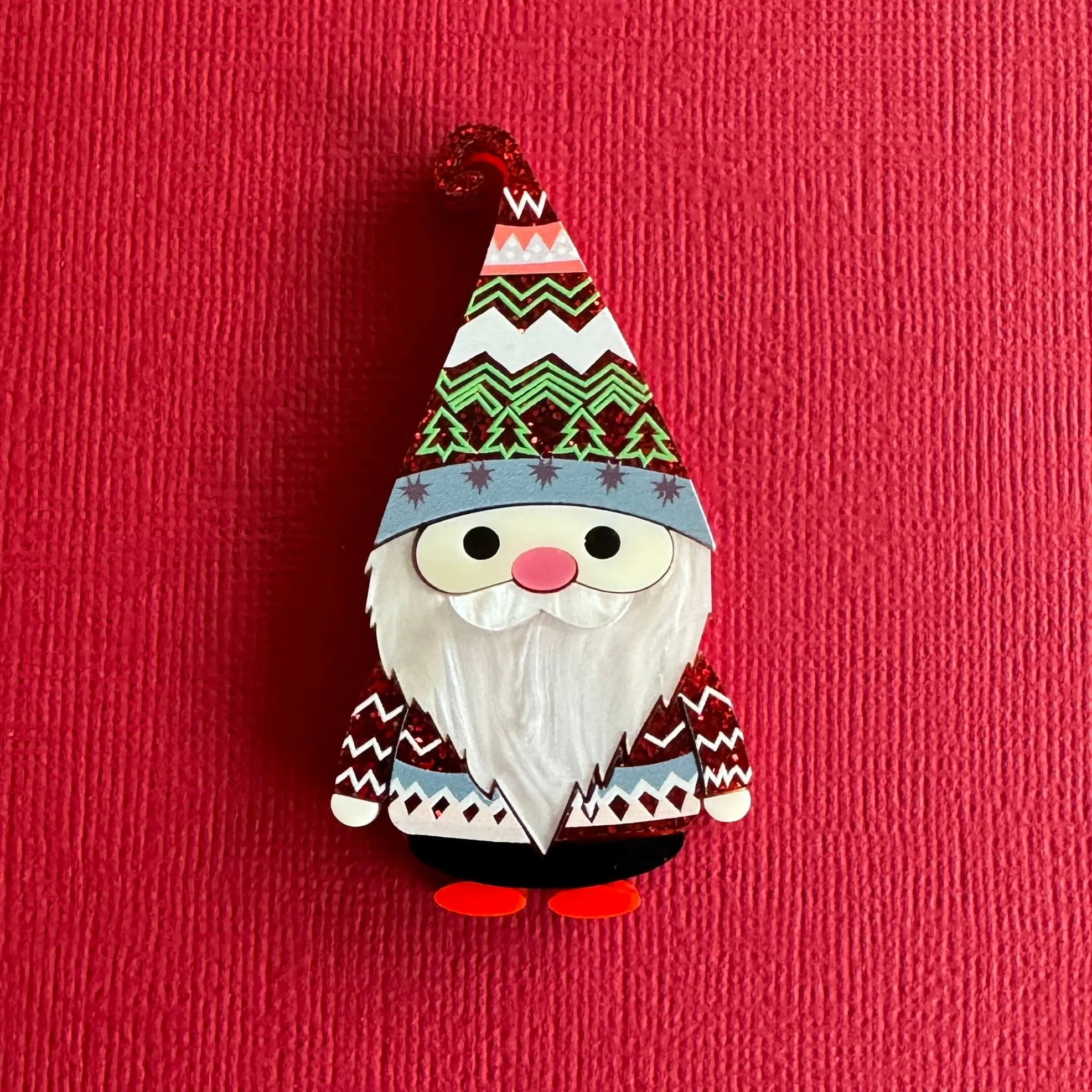 Gnome Santa  2023 - brooch