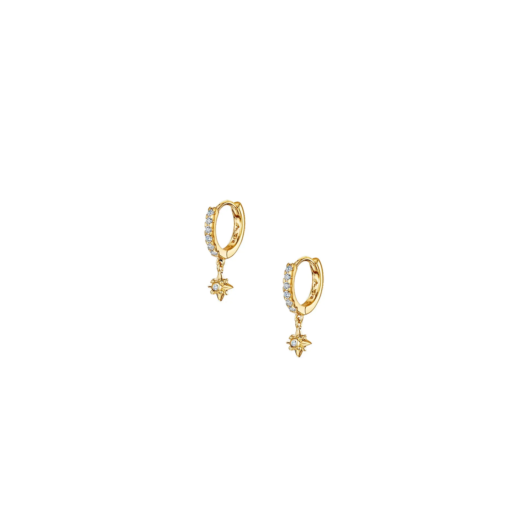 Gold Cosmic Star Glitter Hoops