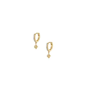 Gold Cosmic Star Glitter Hoops