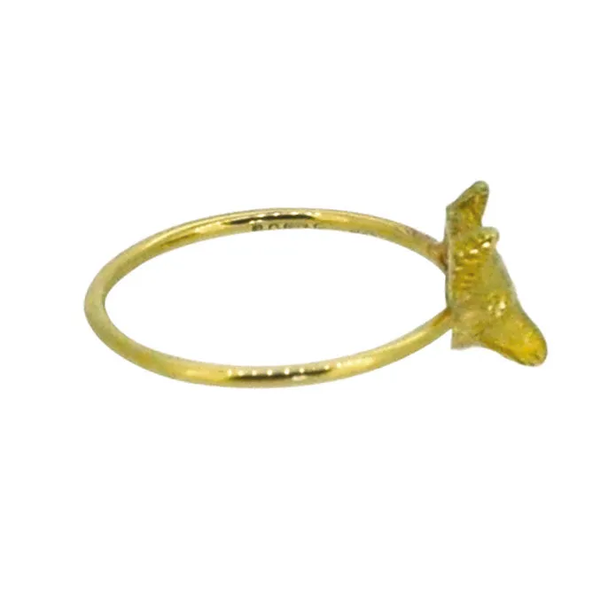 Gold Fox Head Ring