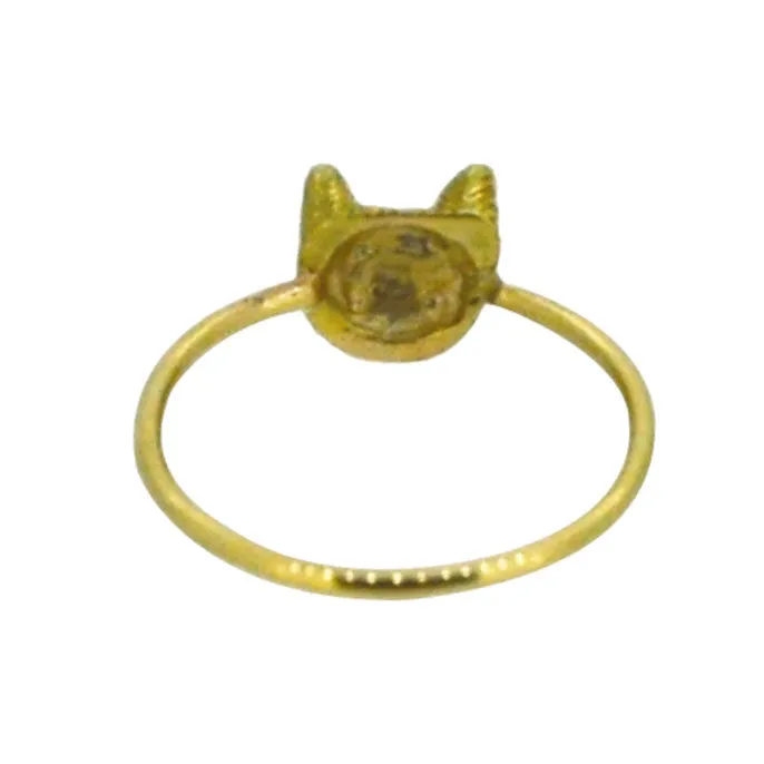 Gold Fox Head Ring