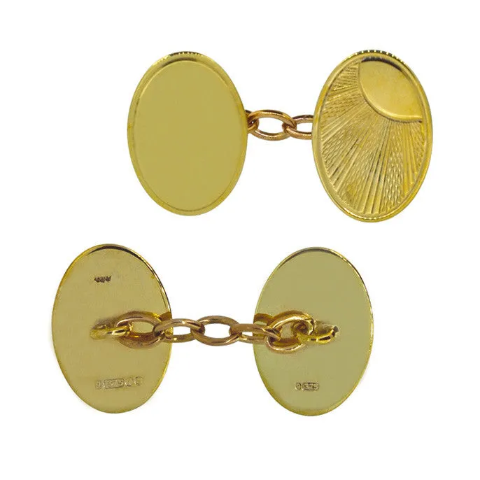 Gold Oval Cuff Links
