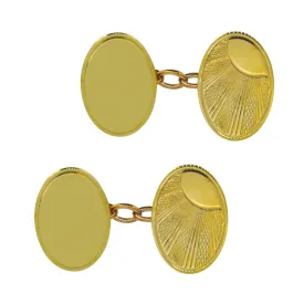 Gold Oval Cuff Links