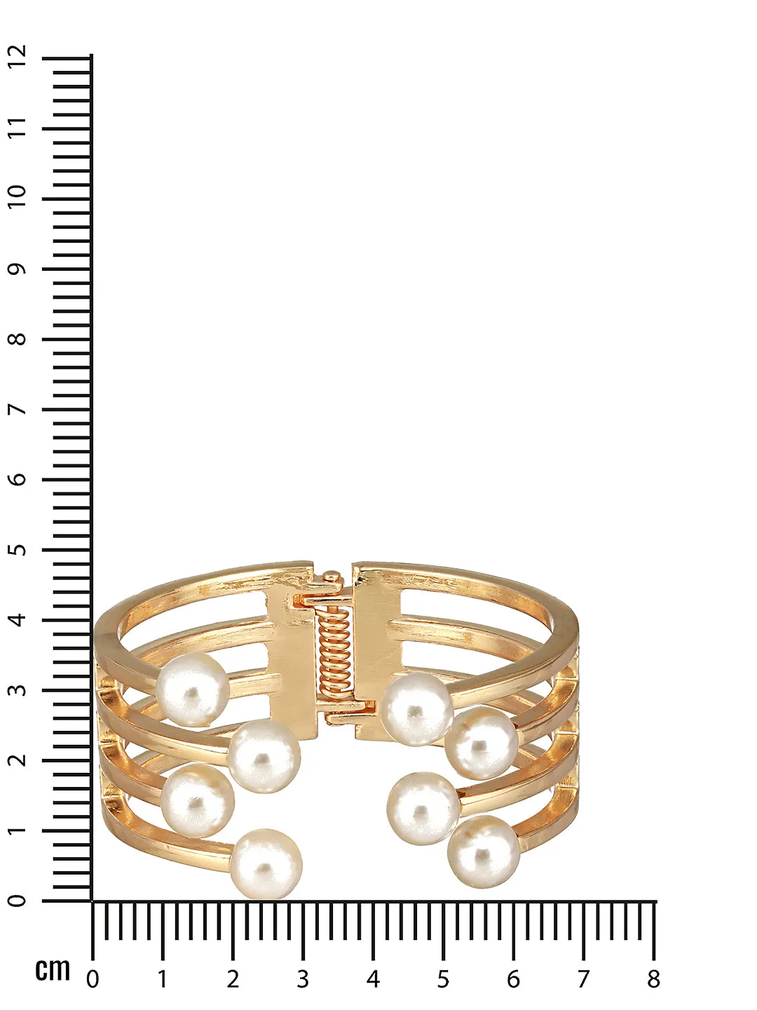 Gold-Plated Pearls Studded Cuff Bracelet