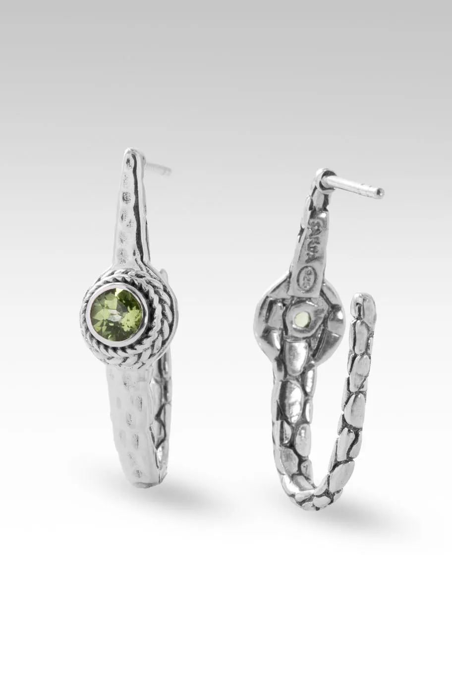 Peridot Grace Alone Hoops™ - Enhanced E-commerce Product Title