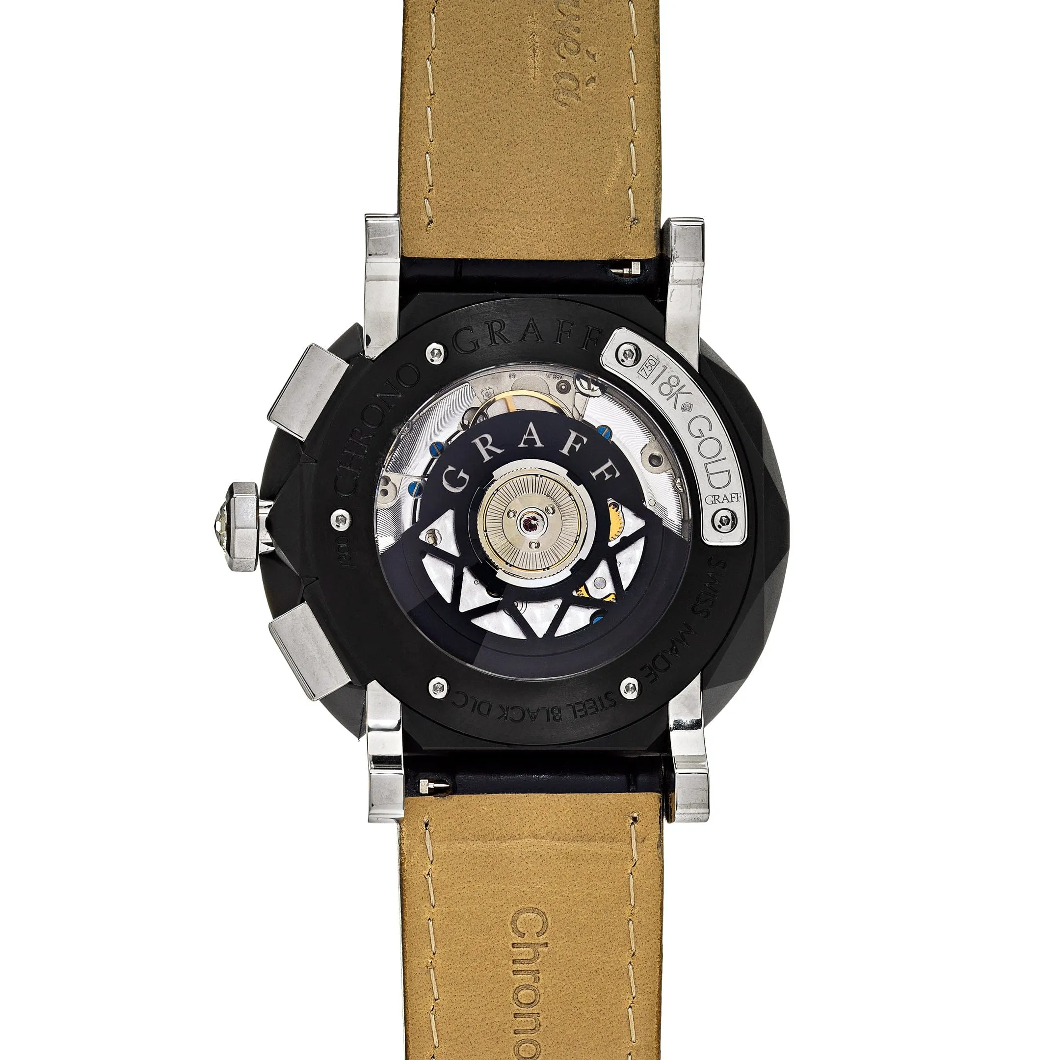 Graff Chronograph White Gold DLC-Coated Steel Black Dial Limited Edition CG45DLCWGB
