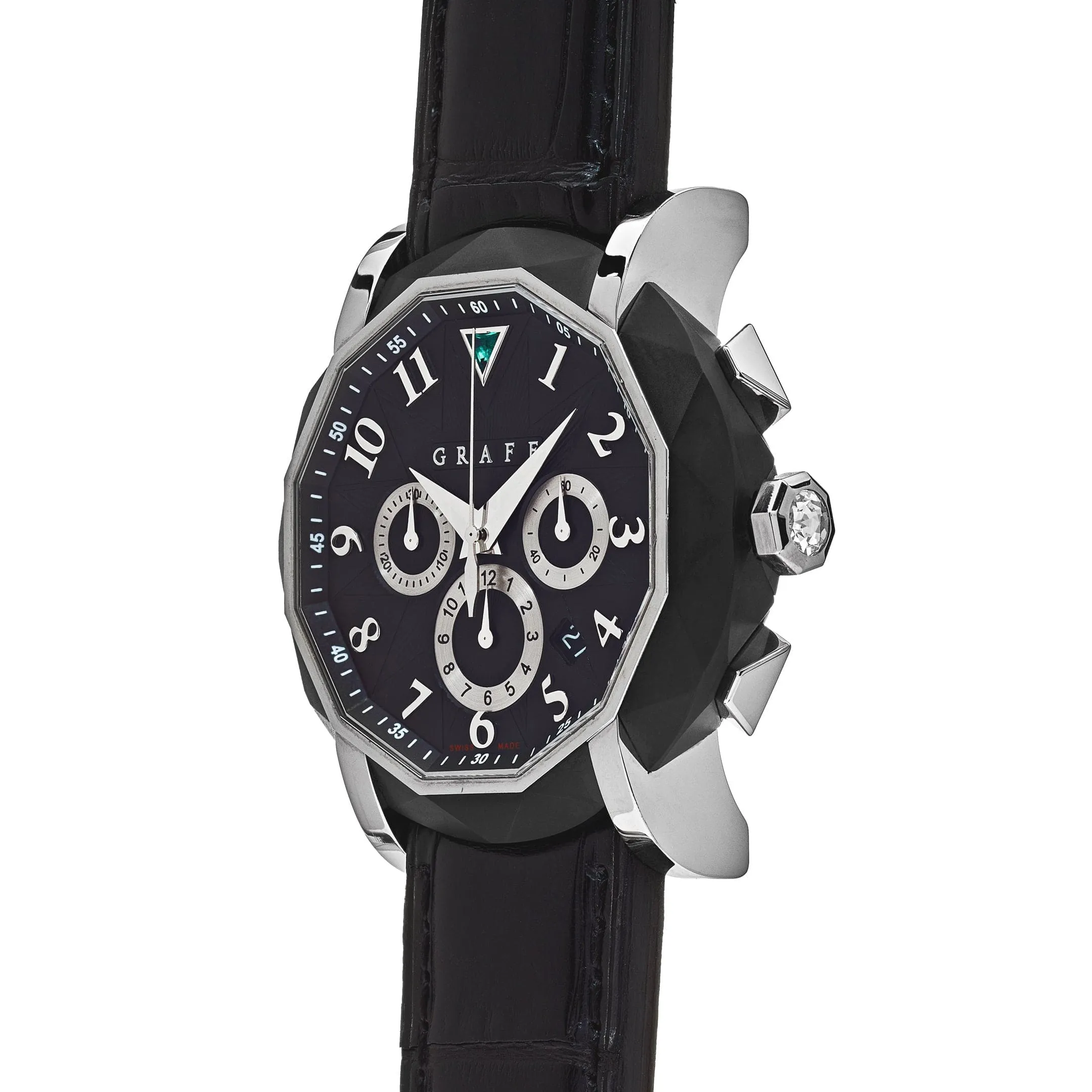 Graff Chronograph White Gold DLC-Coated Steel Black Dial Limited Edition CG45DLCWGB