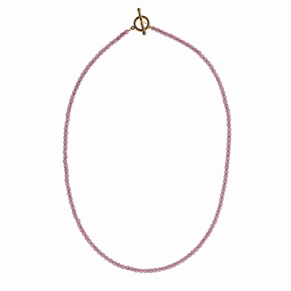 Greek Plum Glass Beaded Necklace