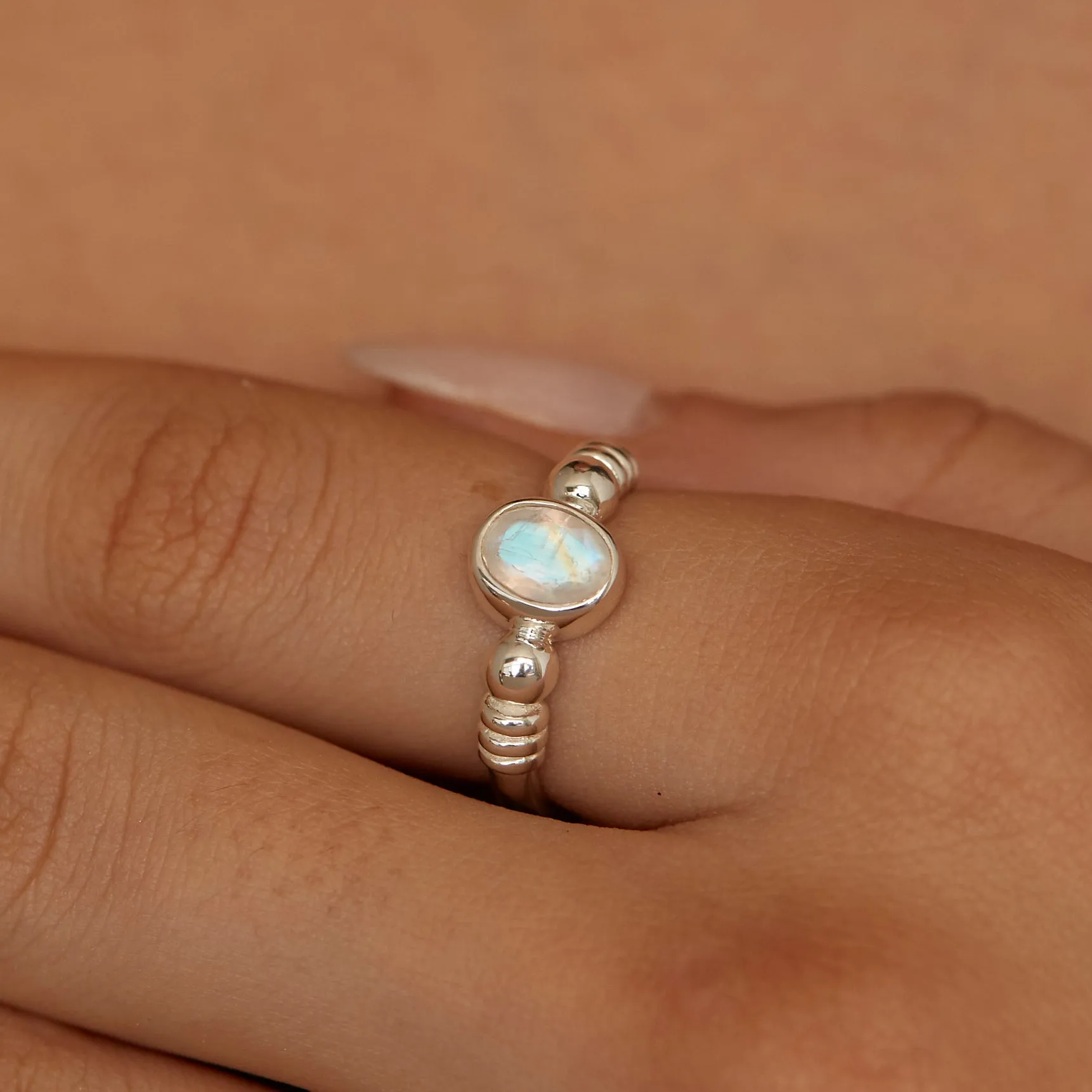Harper Moonstone Silver Ring