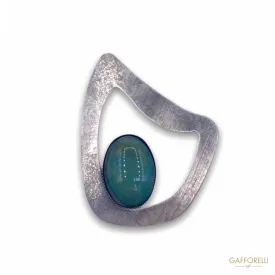 Irregular Metal Brooch with Stone Detail E230 - Gafforelli Srl