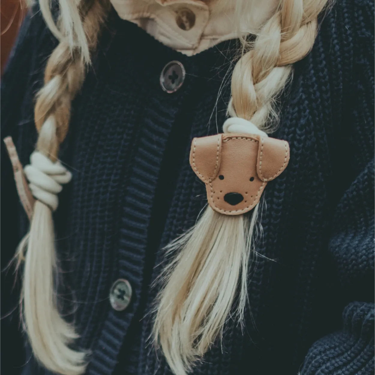 Josy Classic Hair Tie | Dog | Light Rust Leather