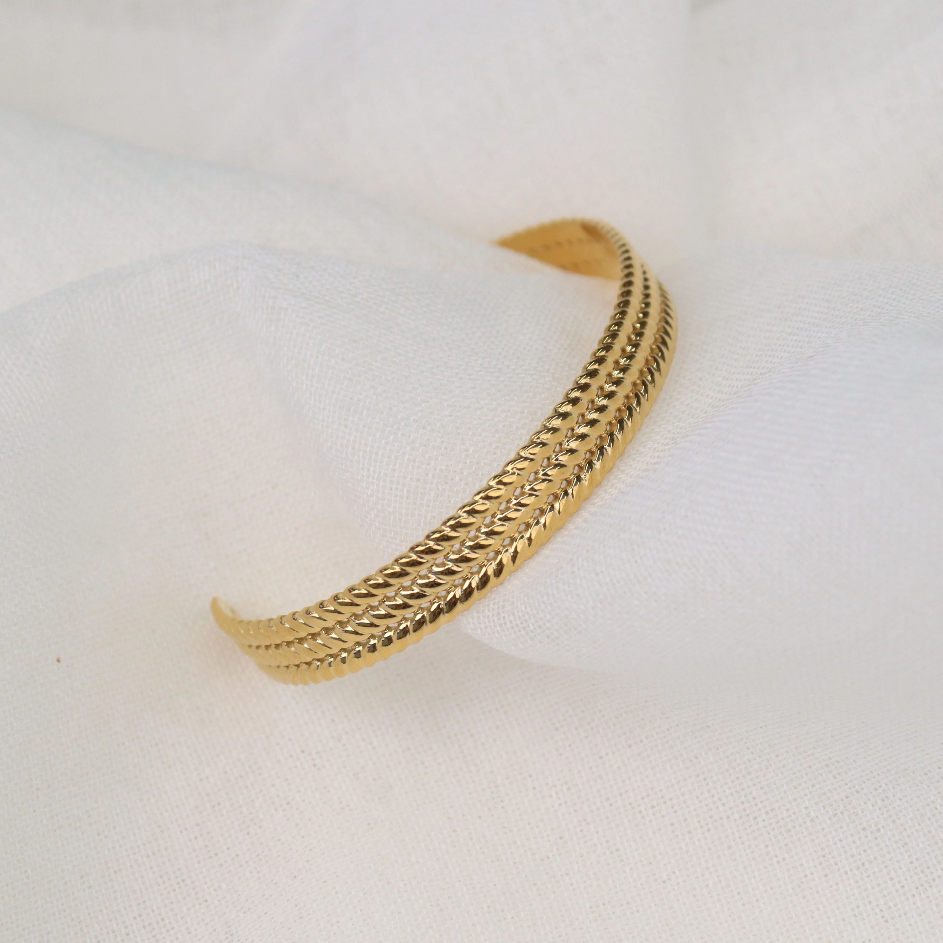 Leonie | Stainless Steel 18K Gold Plated Cuff Bangle