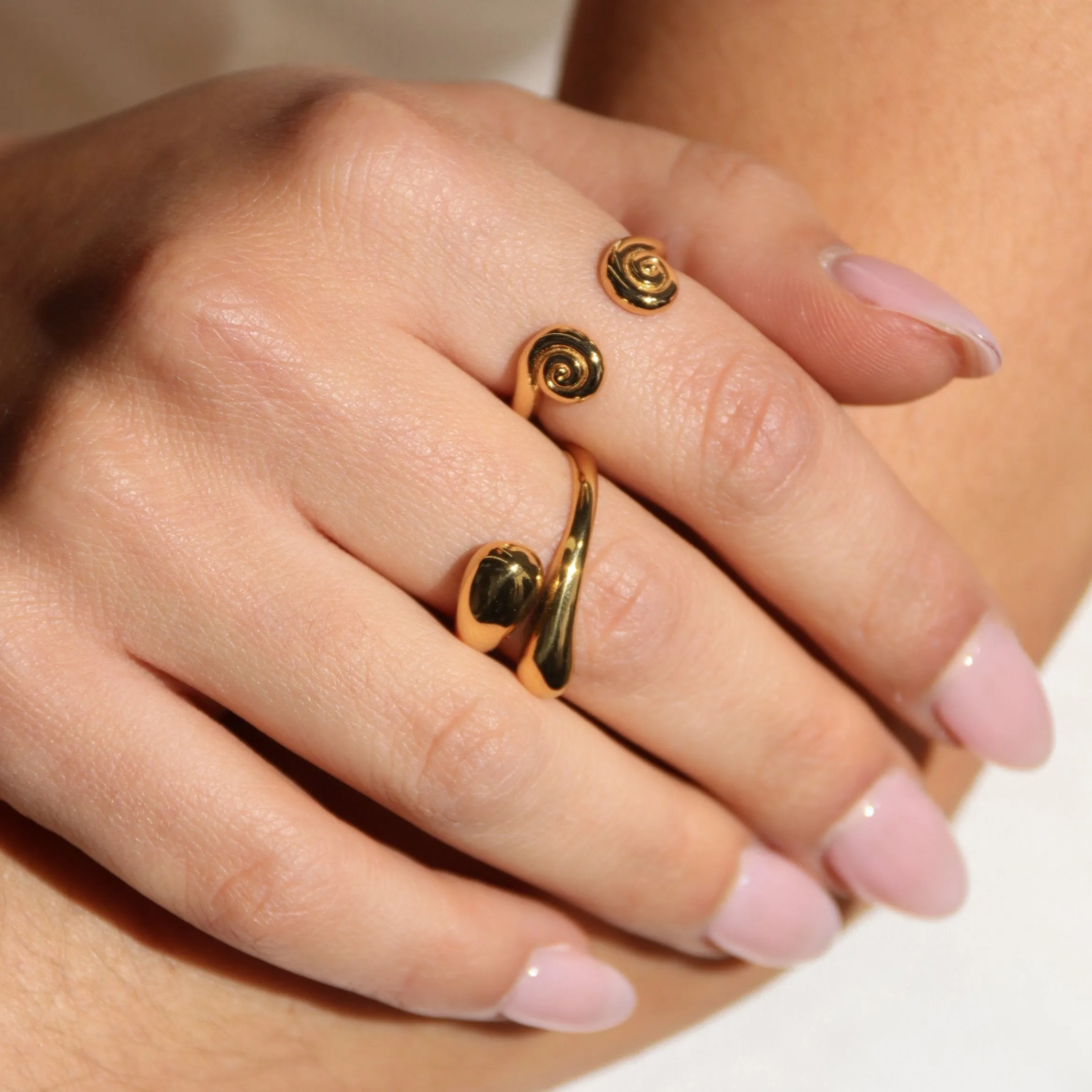 Lilith | Gold Plated Link Adjustable Ring