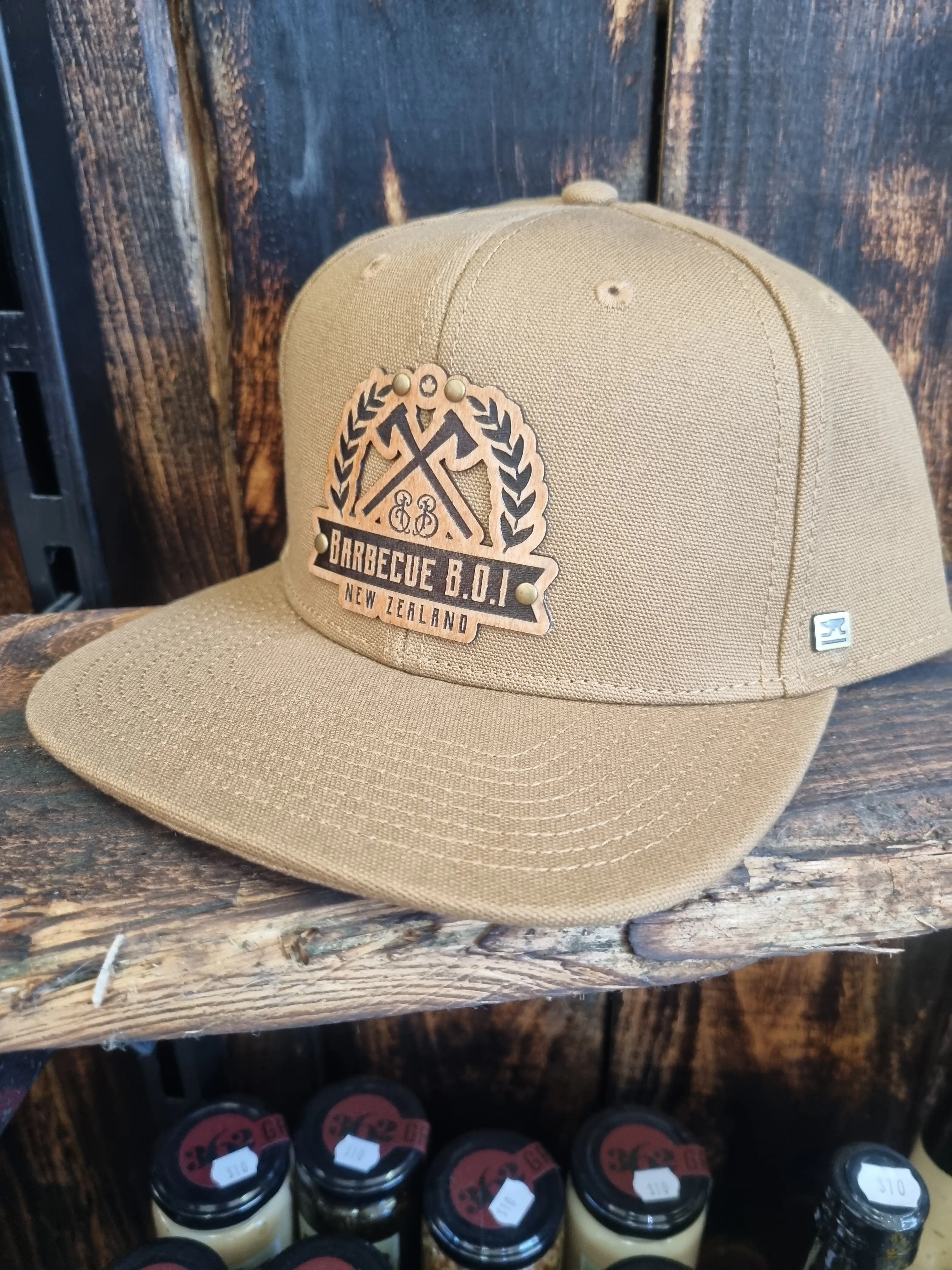 Limited Edition BBQ BOI hat with MNTN Wooden Crest Patch