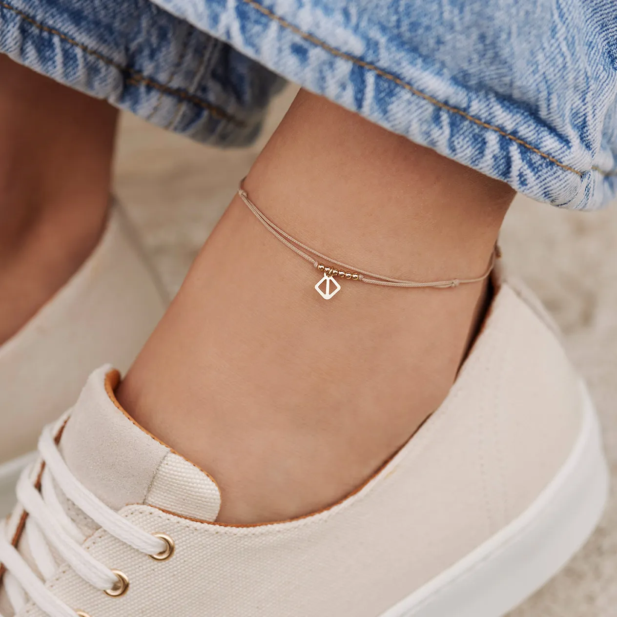 Makaro Mini Anklet - tan