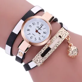 Mance famous brand woman watches 2016 Fashion luxury Women Clock Charm Wrap Around Leatheroid Quartz Wrist Watch montre femme