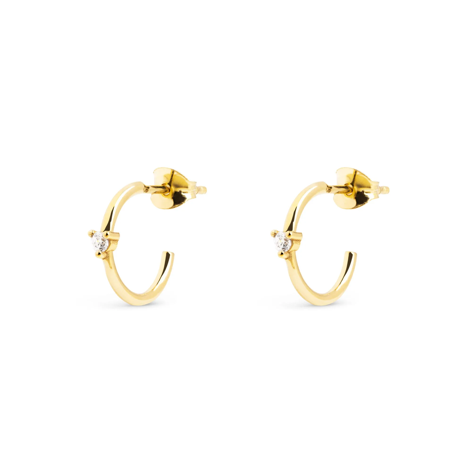 Mid Spark Hoop Gold Earrings