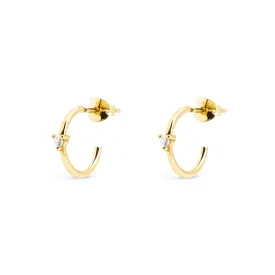 Mid Spark Hoop Gold Earrings