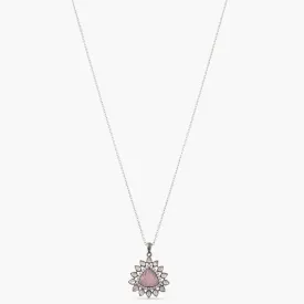 Minimal Floral Moissanite Silver Pendant
