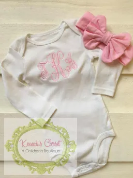 Monogrammed Onesie and Headband