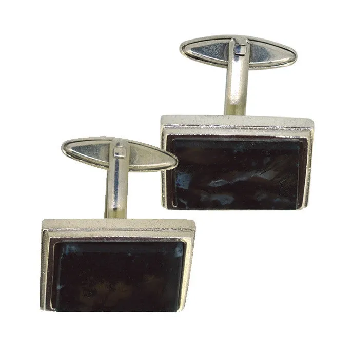 Moss Agate Cuff Links