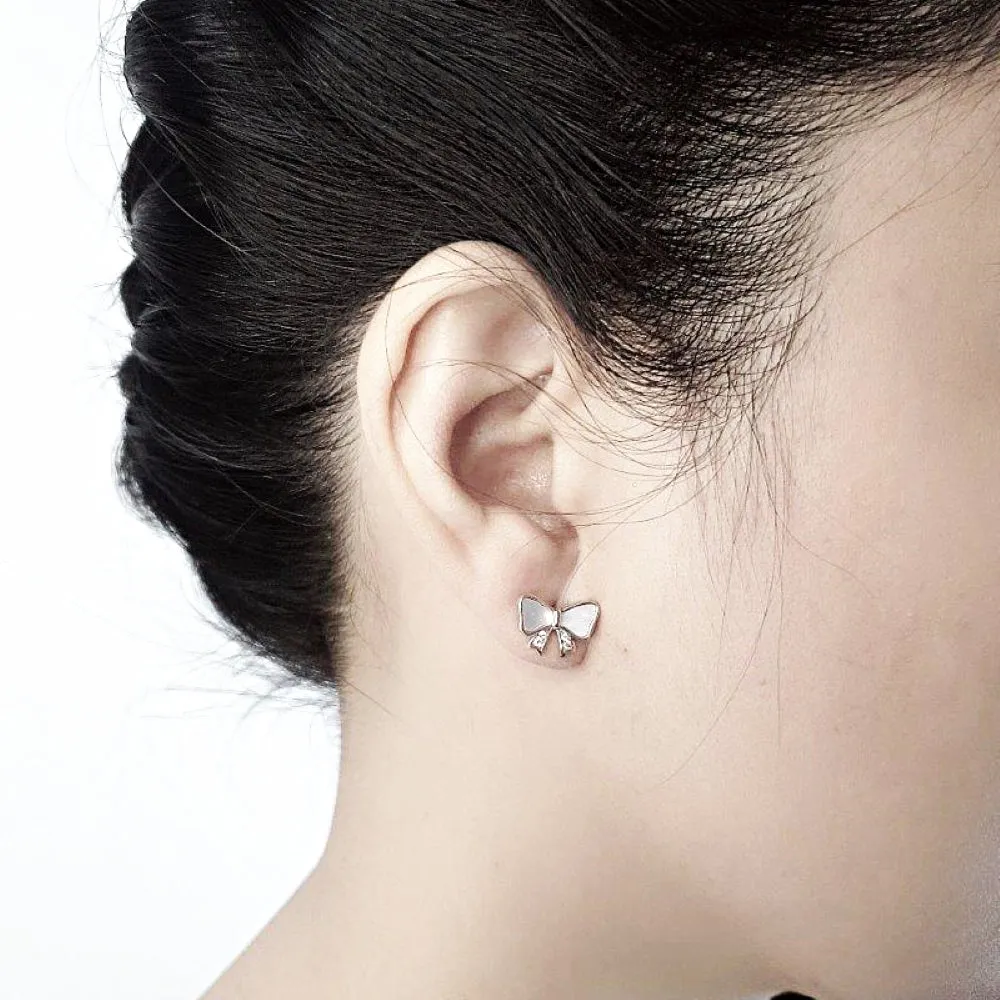 Mother of Pearl Ribbon Earrings