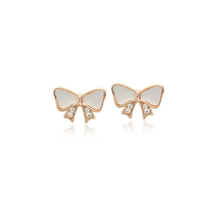 Mother of Pearl Ribbon Earrings