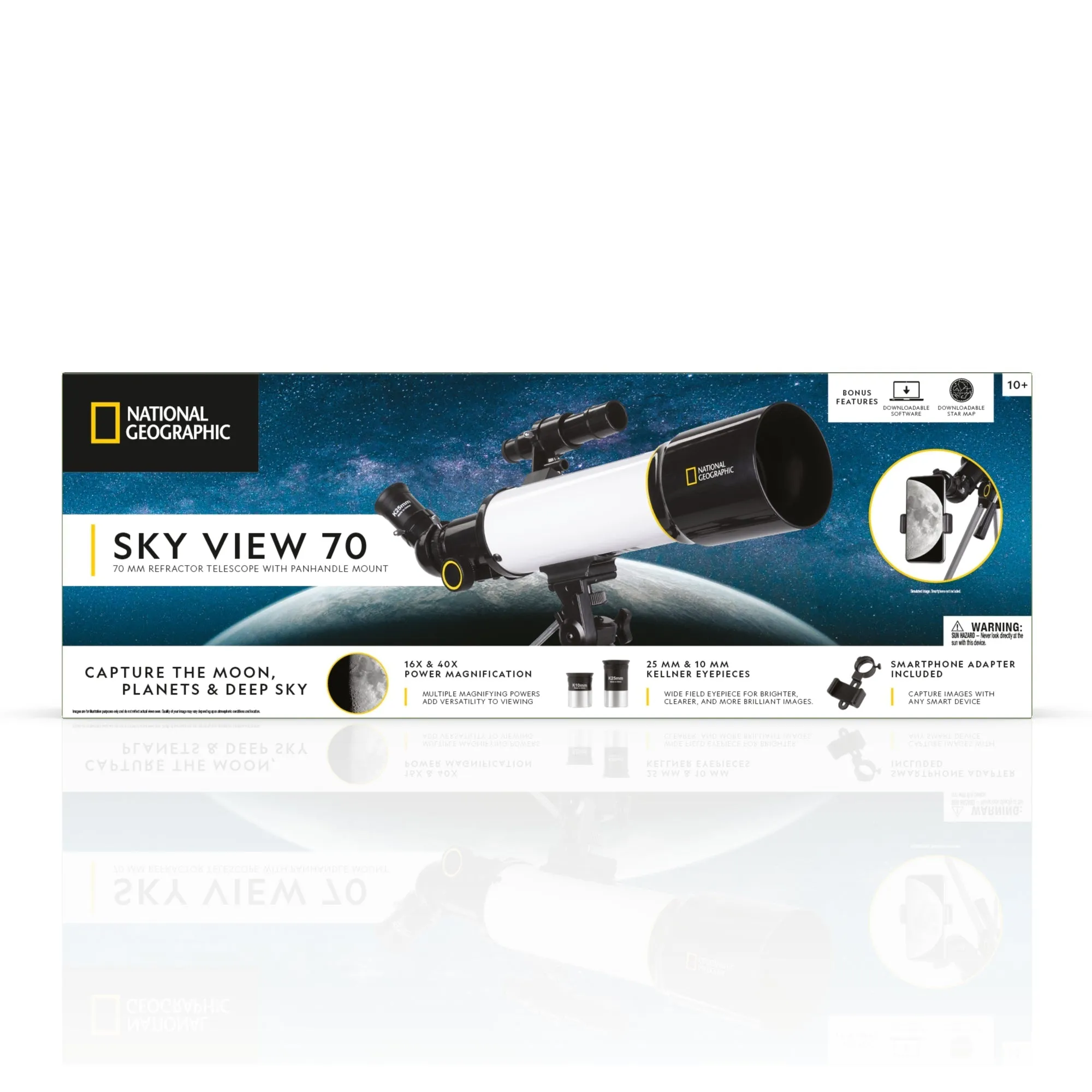 National Geographic SKY VIEW 70 - 70mm Refractor Telescope with Panhandle Mount
