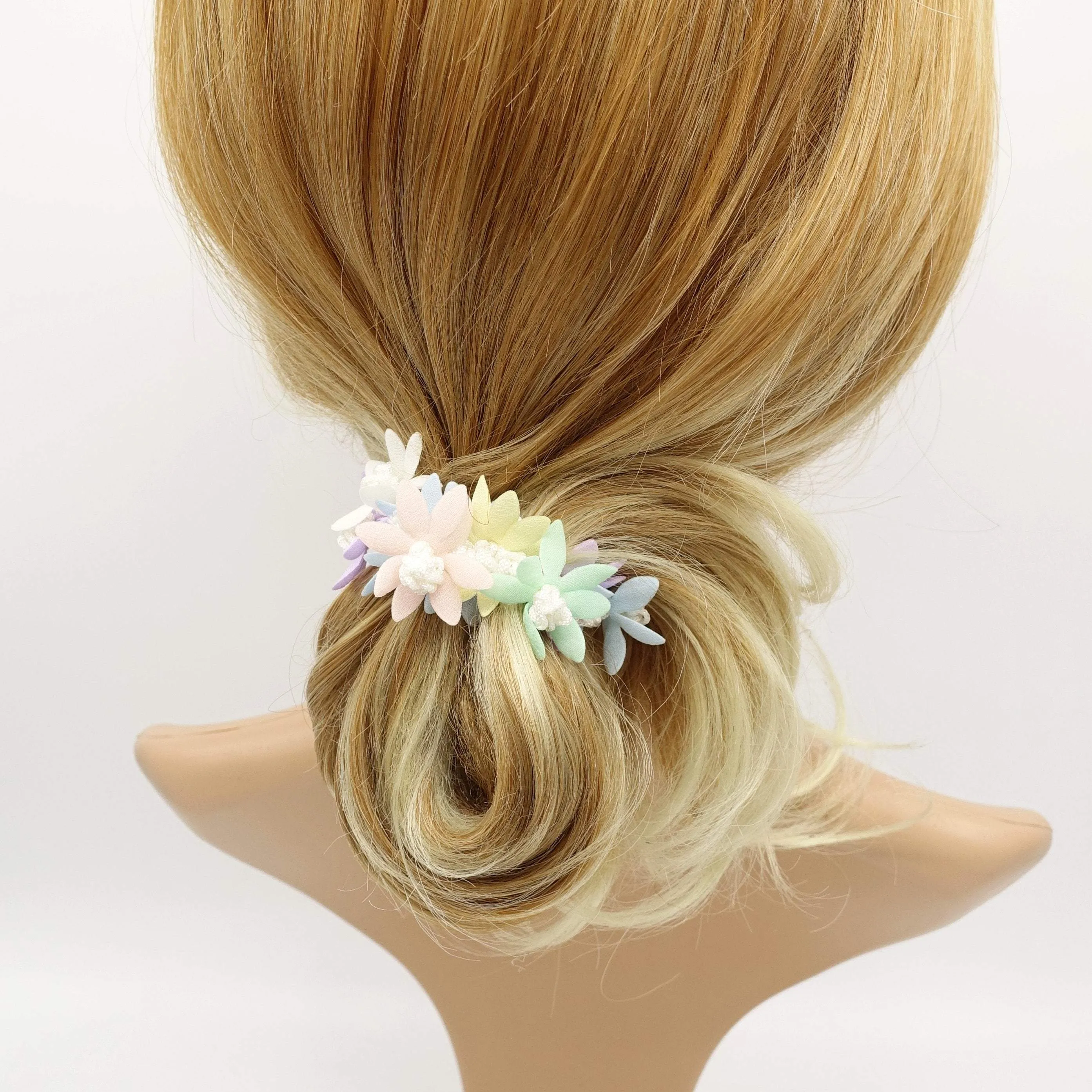 pastel flower petal scrunchies hair elastic scrunchies for women