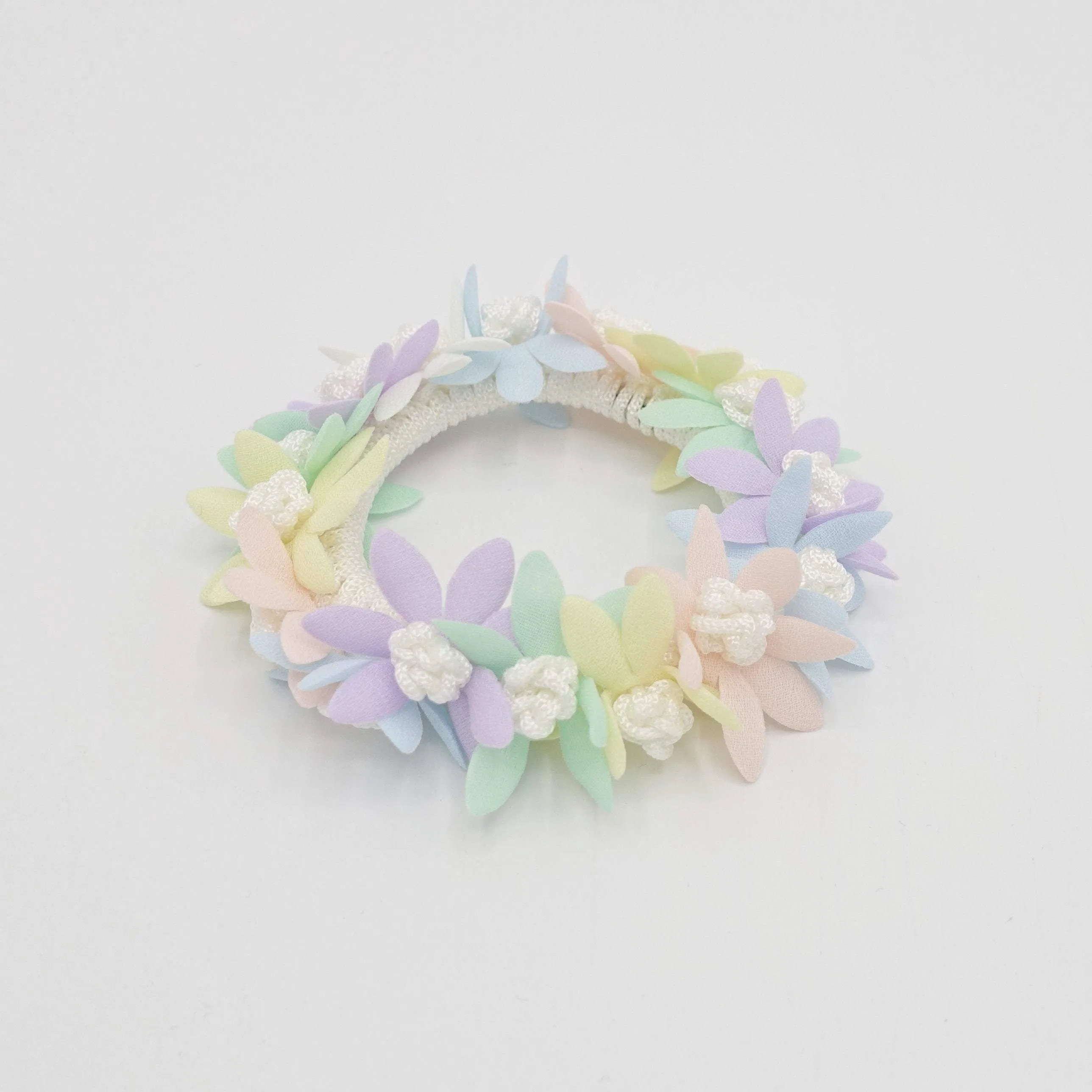 pastel flower petal scrunchies hair elastic scrunchies for women