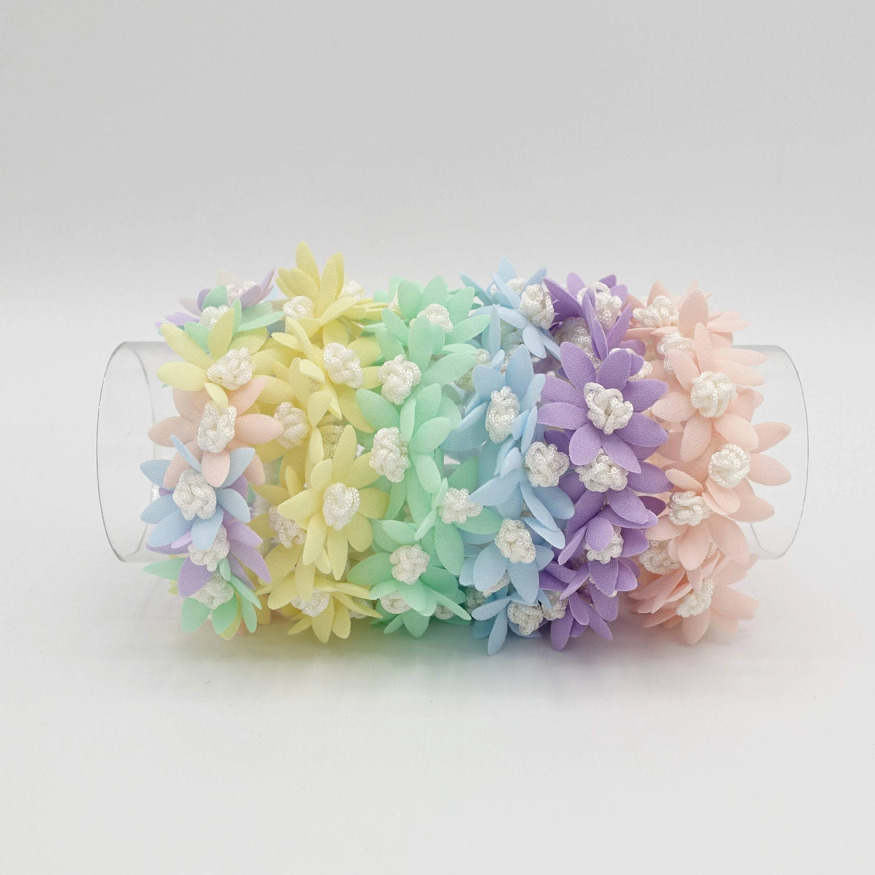 pastel flower petal scrunchies hair elastic scrunchies for women