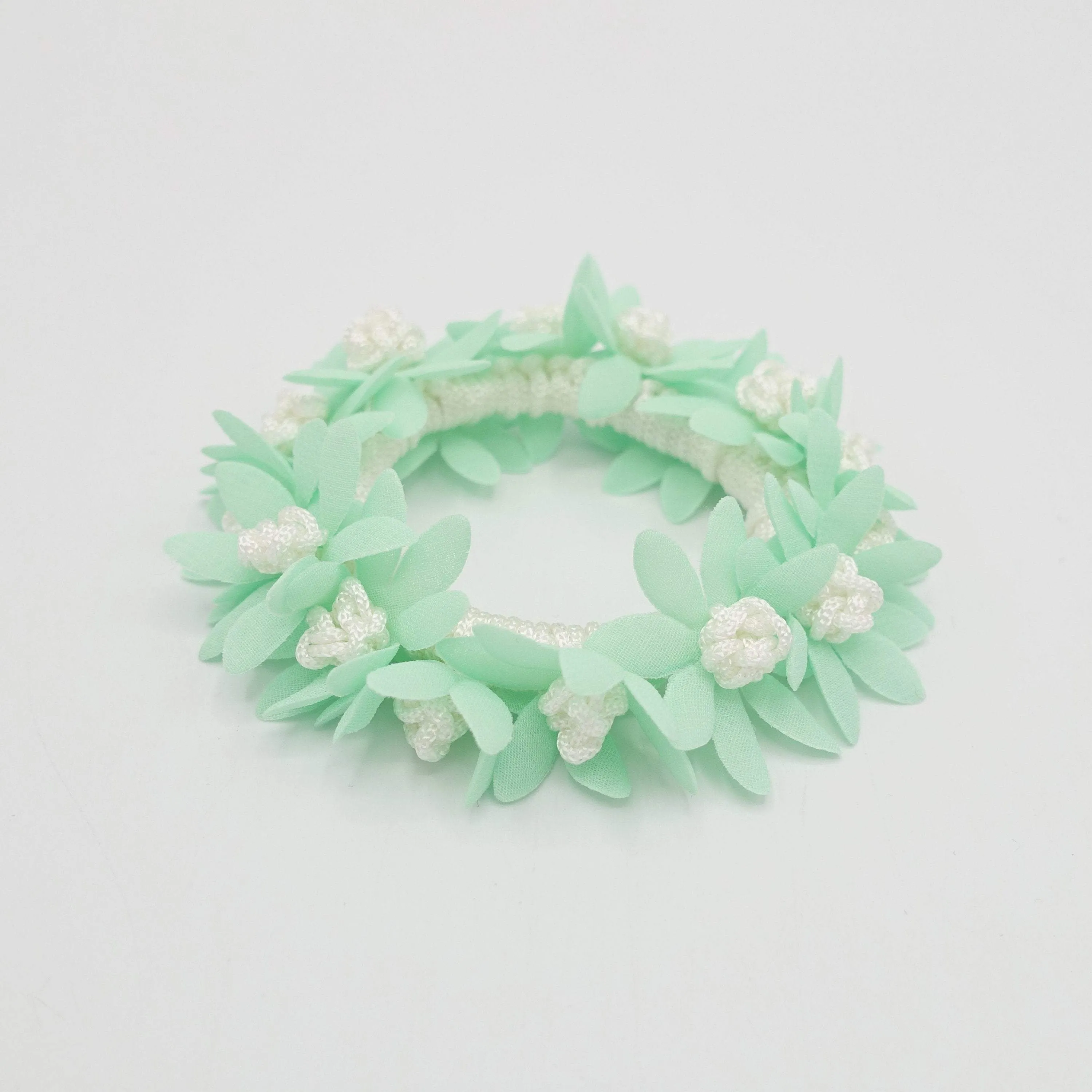 pastel flower petal scrunchies hair elastic scrunchies for women