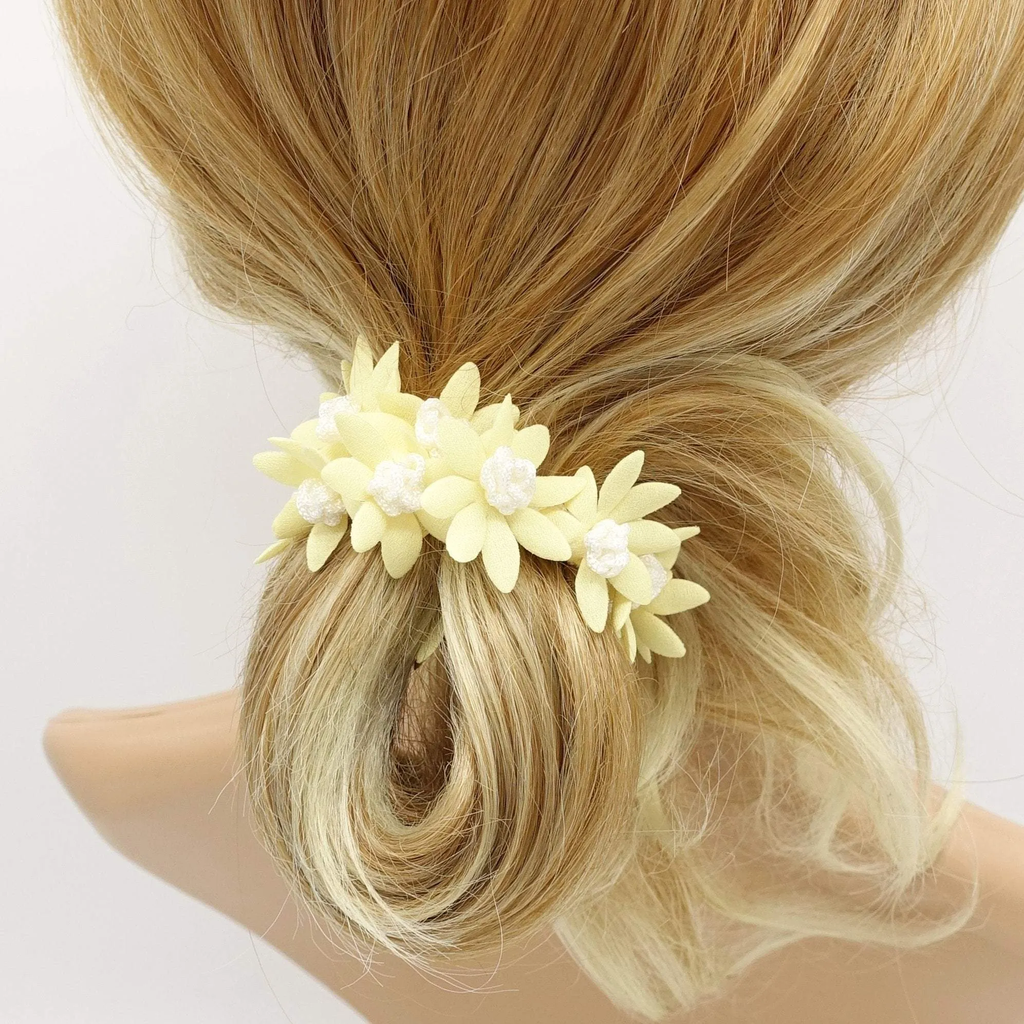 pastel flower petal scrunchies hair elastic scrunchies for women
