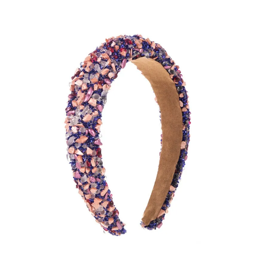 Pre Order:  Exaggerated Baroque Colorful Crystal Candy Sponge Wide Edge Headband