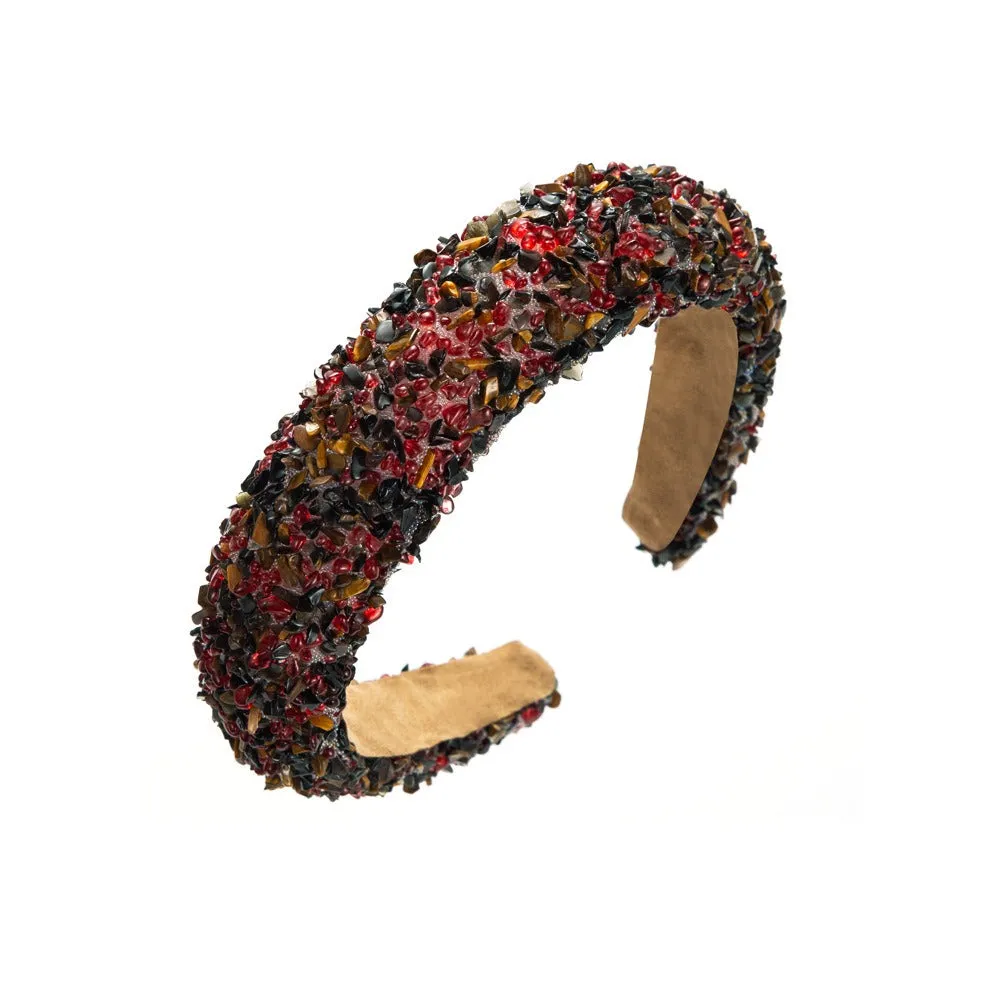Pre Order:  Exaggerated Baroque Colorful Crystal Candy Sponge Wide Edge Headband